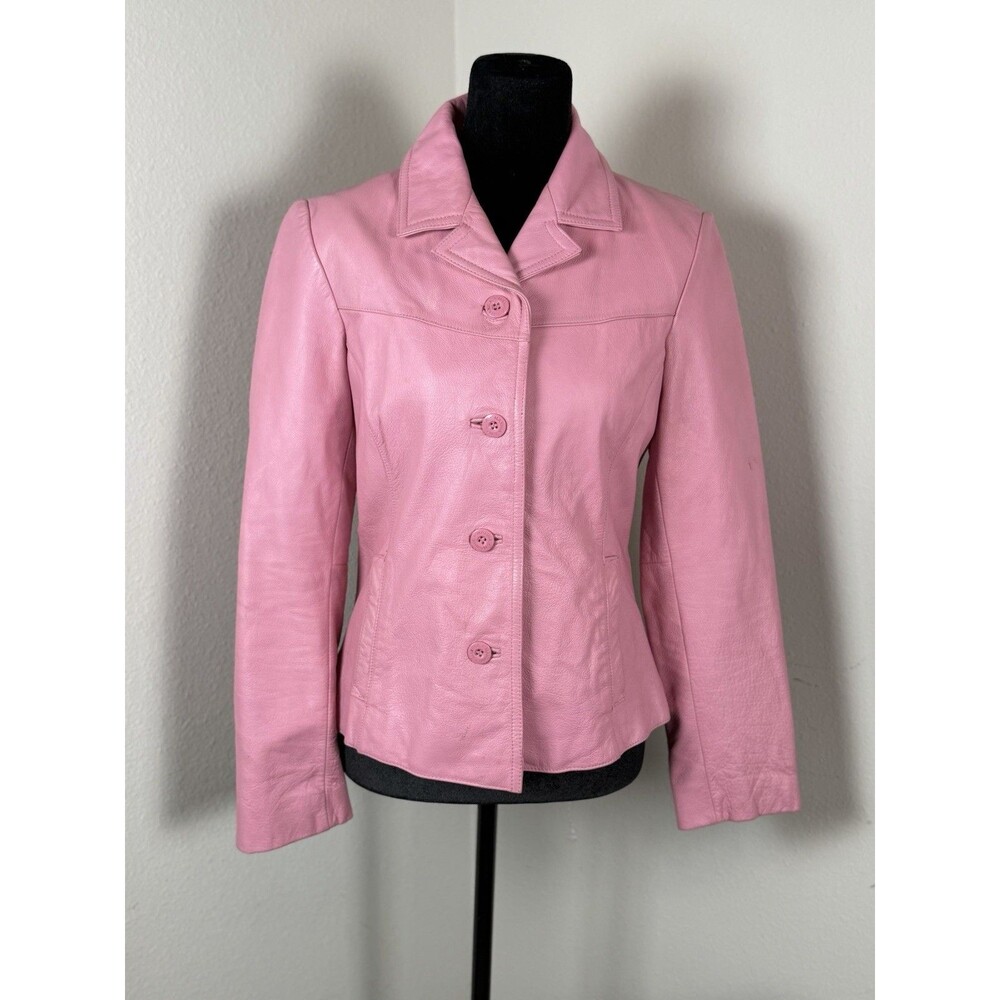 Wilson’s Leather Maxima Pink Genuine Leather Jacket Women’s Medium Button Coat